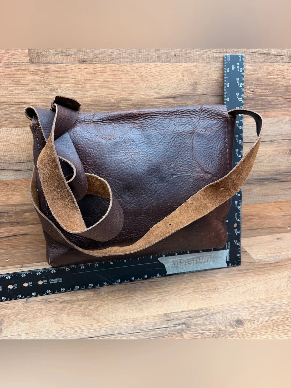 Handcrafted Dark Brown Leather Crossbody Bag